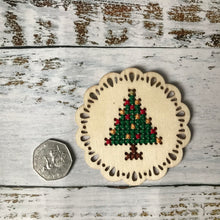 Load image into Gallery viewer, Set of 3 wooden cross stitch bauble blanks
