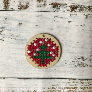 Christmas Tree Cross Stitch DIY Ornament - Stitch your own bauble.