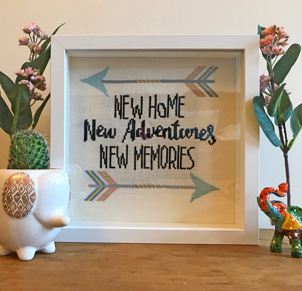 New Home Cross Stitch Pattern -  DIY housewarming gift