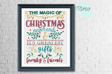 Load image into Gallery viewer, Christmas Typography Cross Stitch Pattern for family and friends

