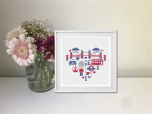 Load image into Gallery viewer, London Cross Stitch, Union Jack Love London Pattern
