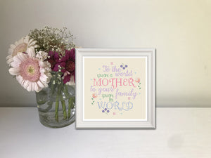 Mothers Day Cross Stitch Pattern