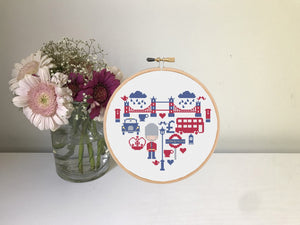London Cross Stitch, Union Jack Love London Pattern