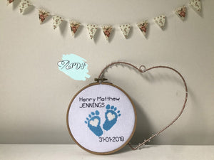 Personalised Baby cross stitch pattern