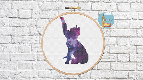 Galaxy Cat Cross Stitch Pattern